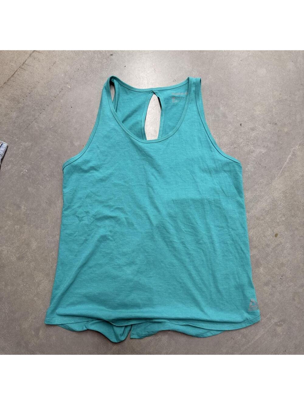 Reebok Women's Medium Athletic Tank Top Turquoise Heather Sleeveless Workout Gym